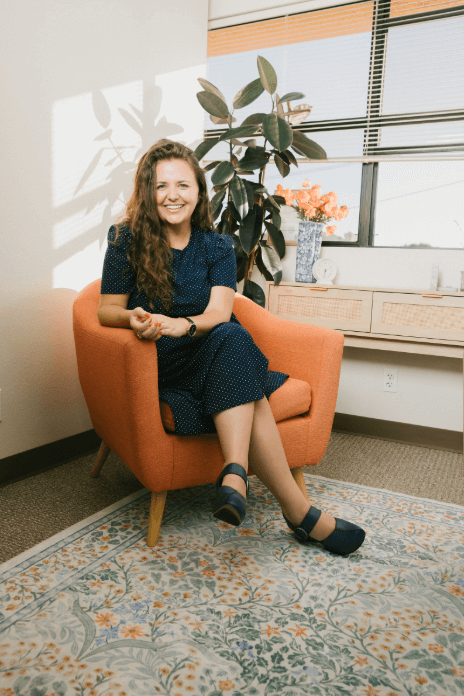 Melanie Gotez Relational Therapist Sitting In Carlsbad Ca Office